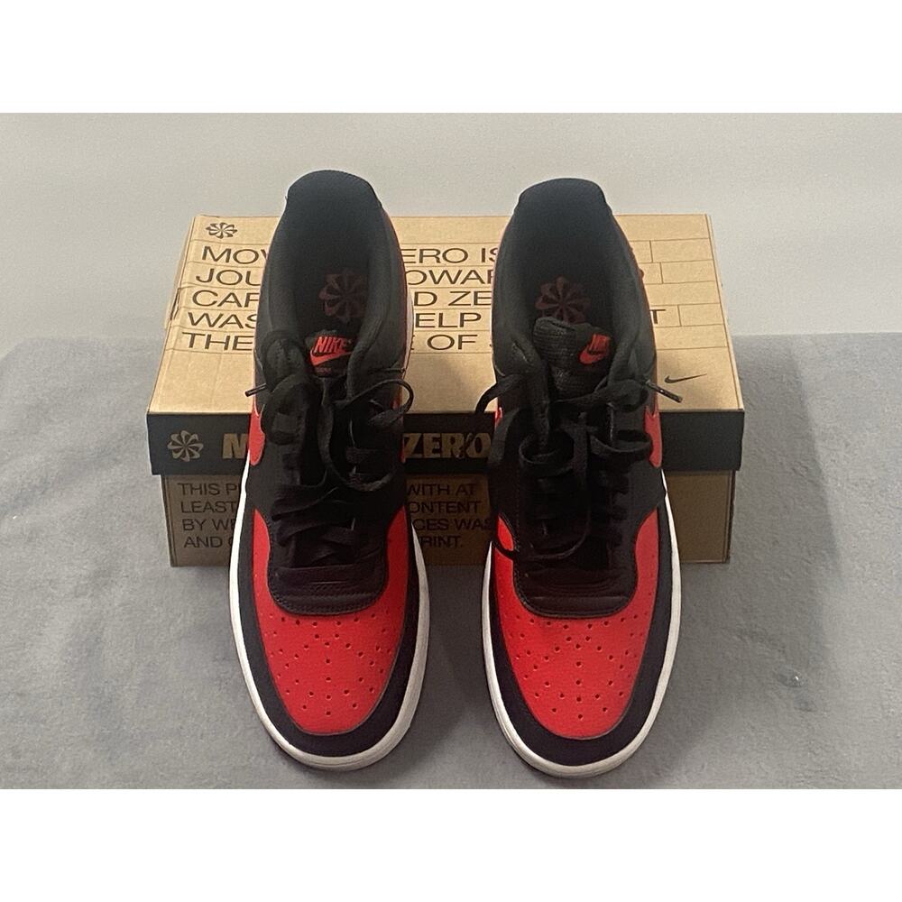 Nike Men’s Court Vision Lo Next Nature Athletic Shoes Sz 9 Black University Red - Picture 4 of 6